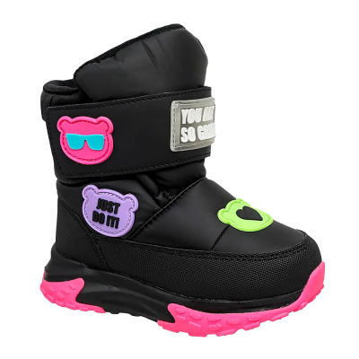 Ботинки для девочки Indigo Kids 62-2075B2 черные фуксия 1